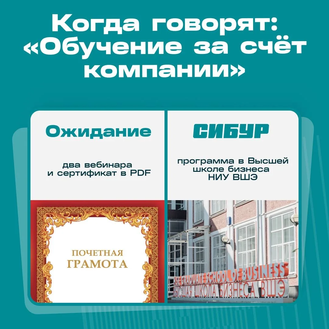 🎓Ещё один приятный бонус работы в СИБУРе: возможность учиться в лучших вузах страны — на программах