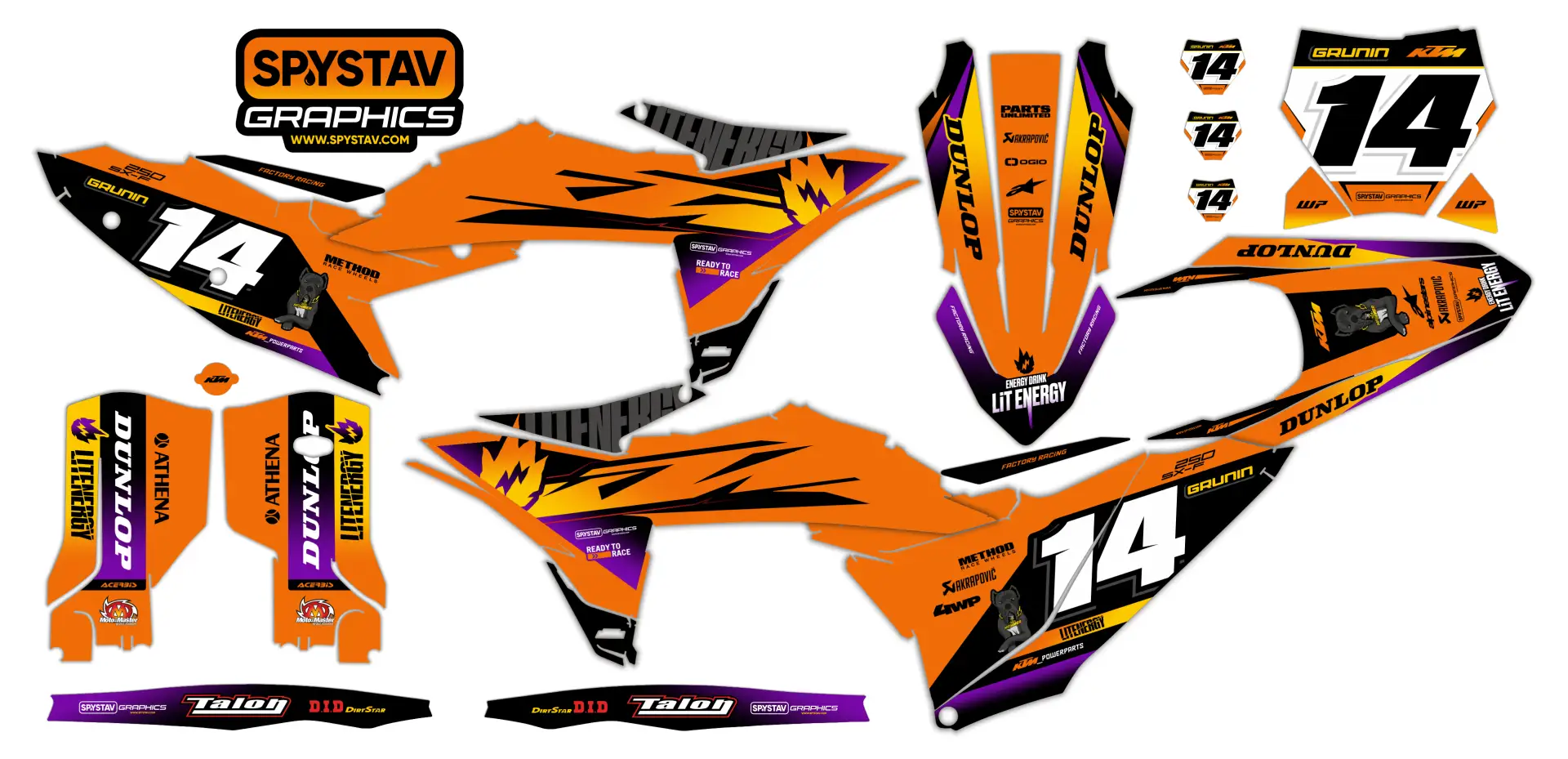 SPYSTAV Graphics - KTM SX/SXF/EXC/XC 2023-2027
Заказать графику:
• Вконтакте
• Telegram
• +790544425