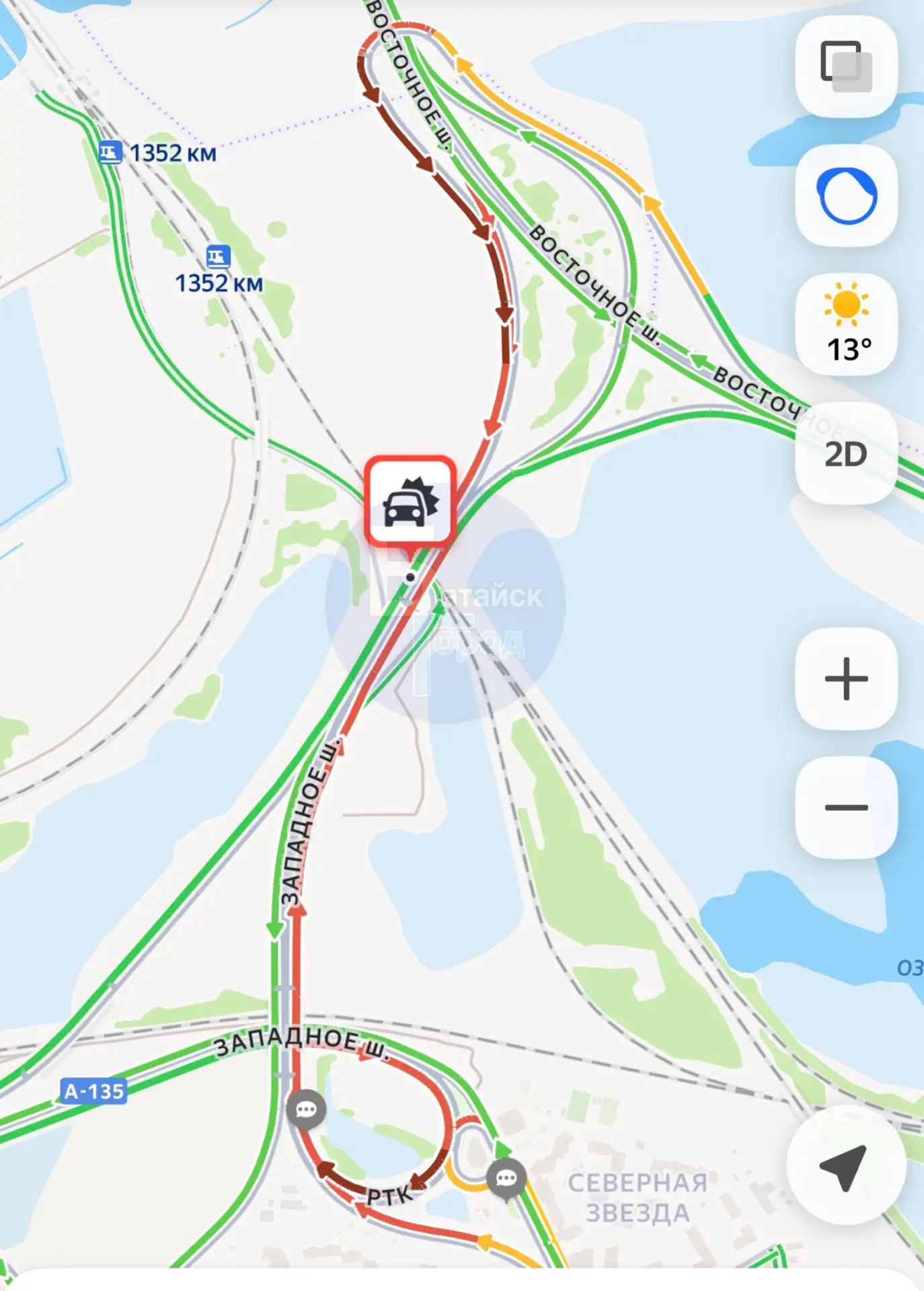 На выезде из Батайска и на Западном шоссе огромная пробка.