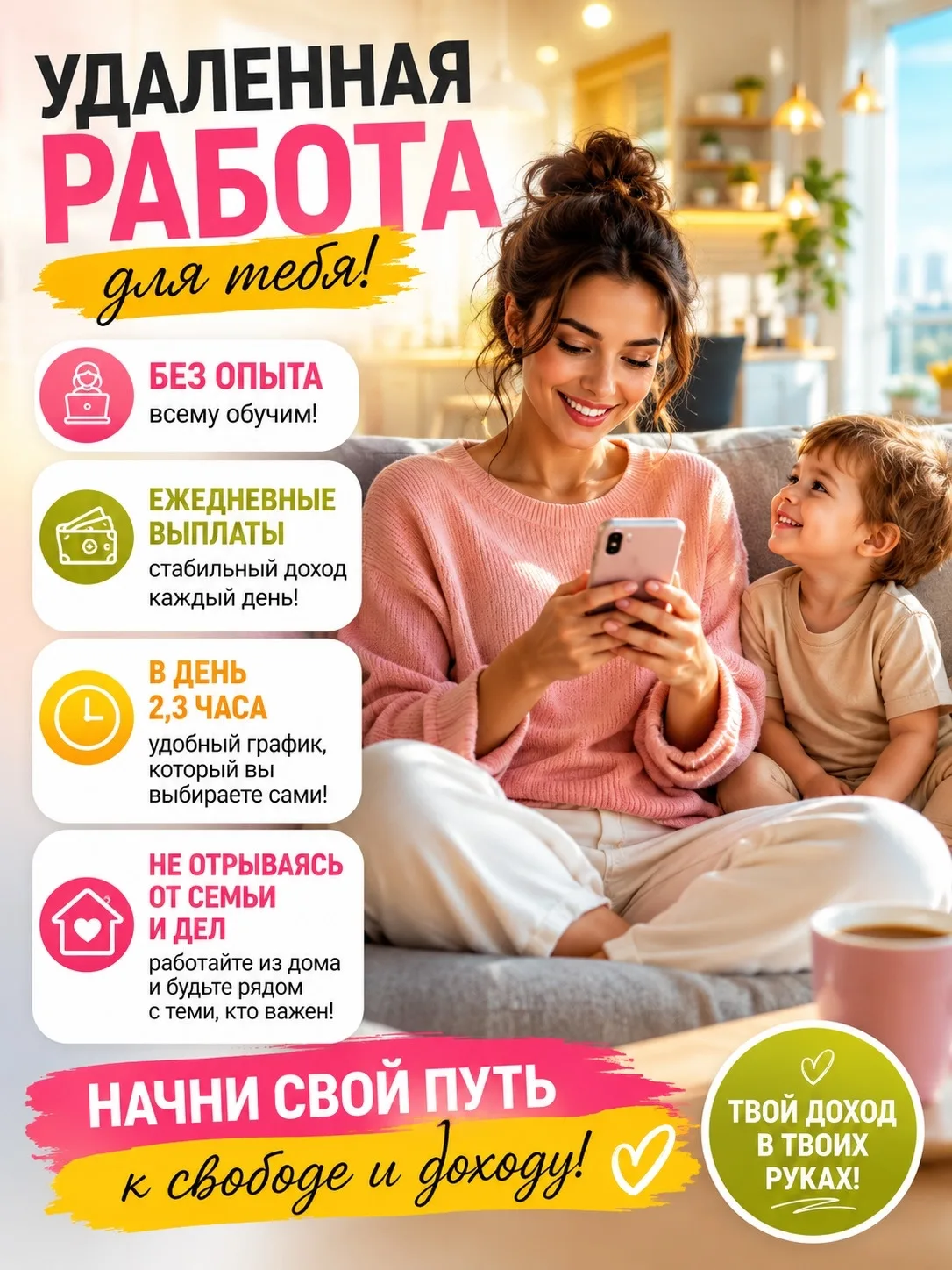 Нашла простую подработку с телефона.