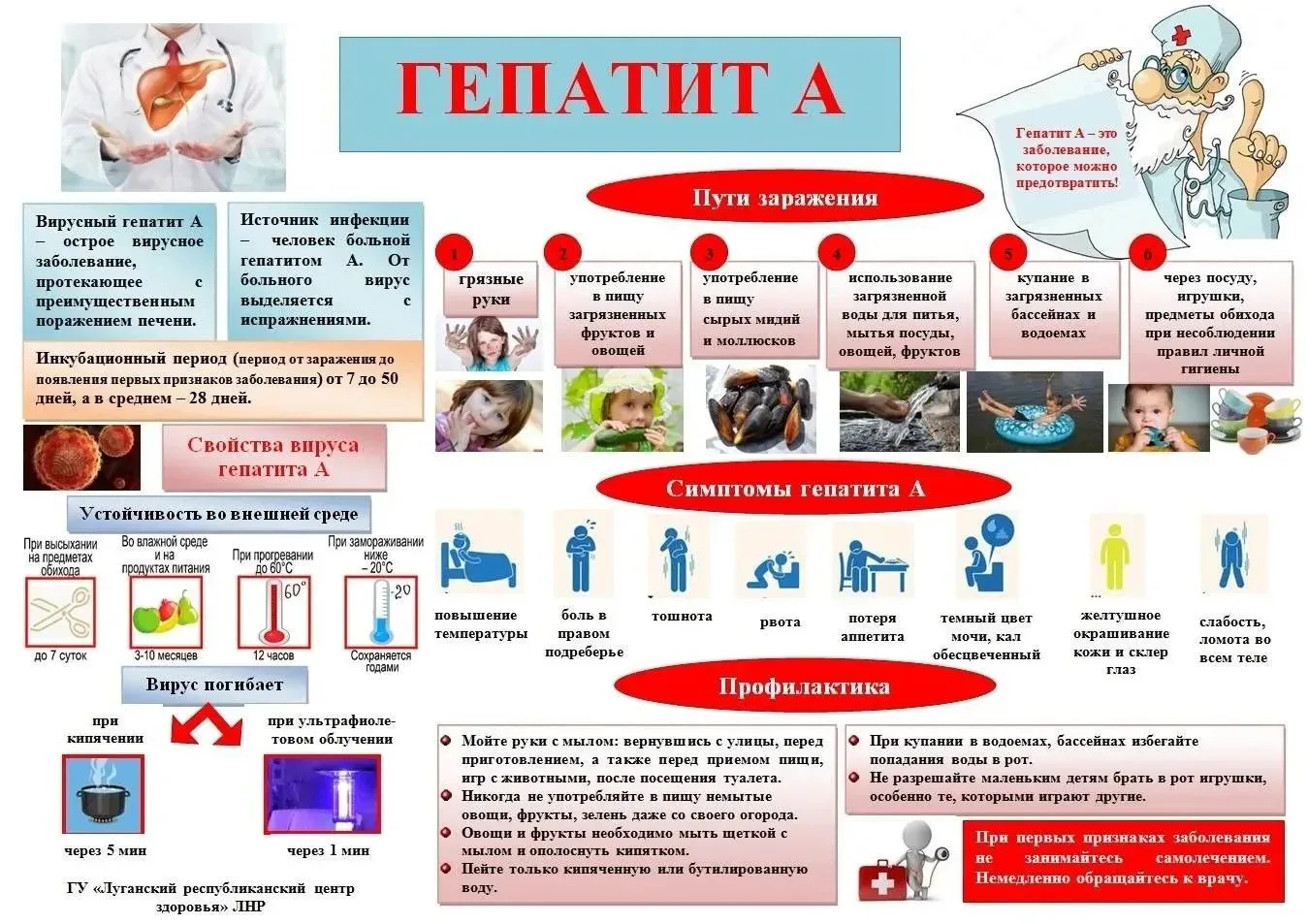 Гепатит А (болезнь Боткина) — это вирусная инфекция, поражающая печень. Дети заражаются через грязны