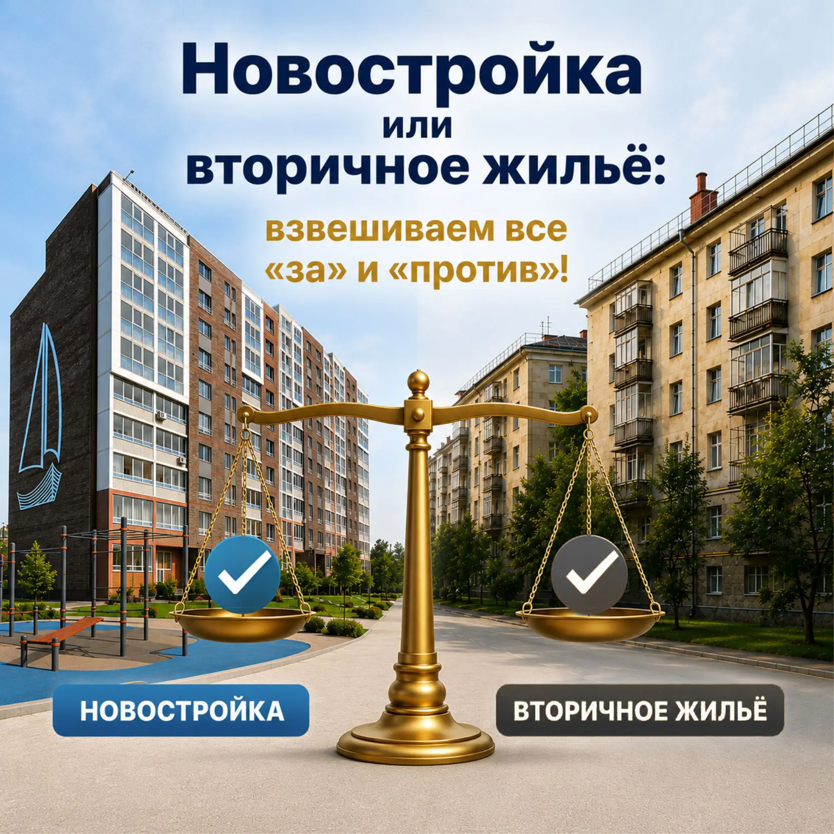 🏢 Новостройка или вторичное жильё: взвешиваем все «за» и «против»! 🤔