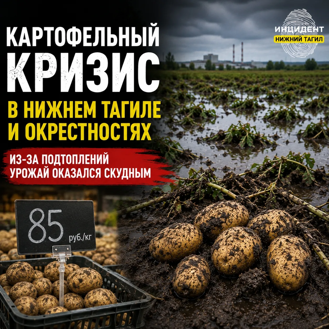 ⭕ Картофельный кризис в Нижнем Тагиле и окрестностях: из-за подтоплений урожай оказался...