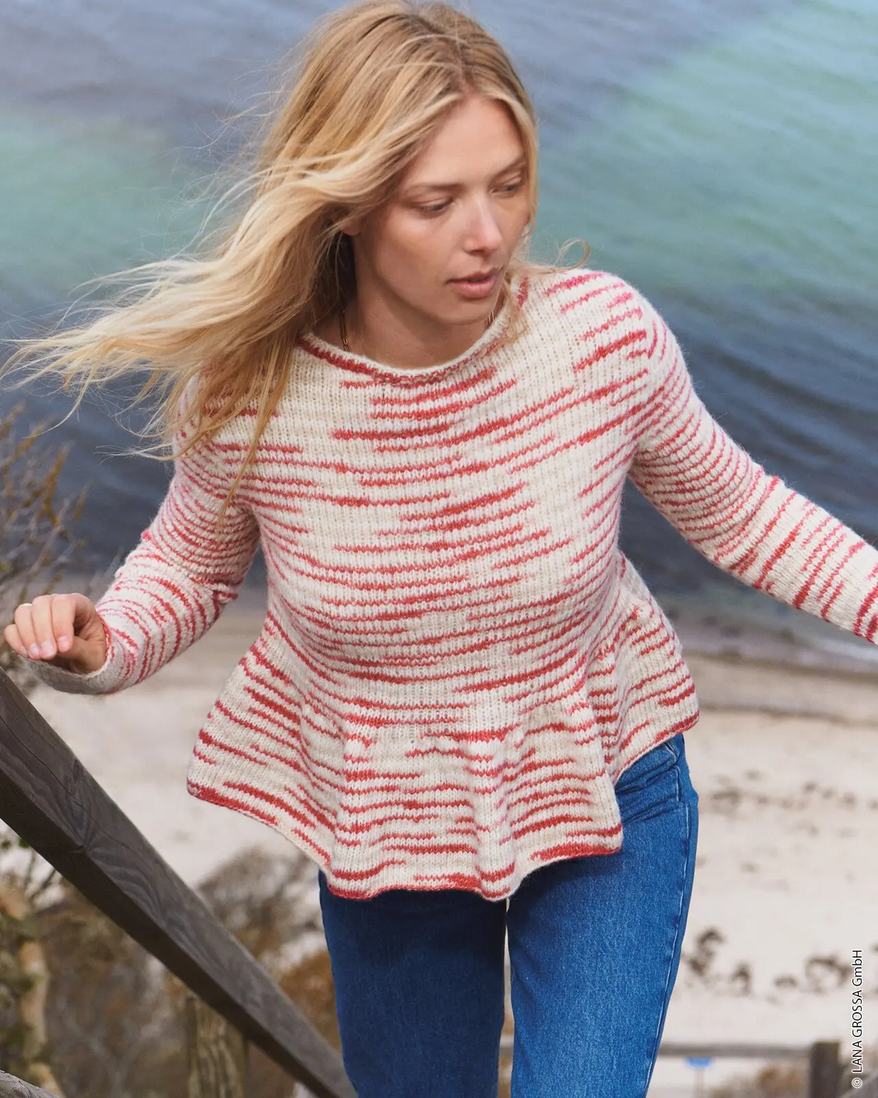 🧶 Джемпер с баской №16, Lana Grossa Nordic Knits № 02