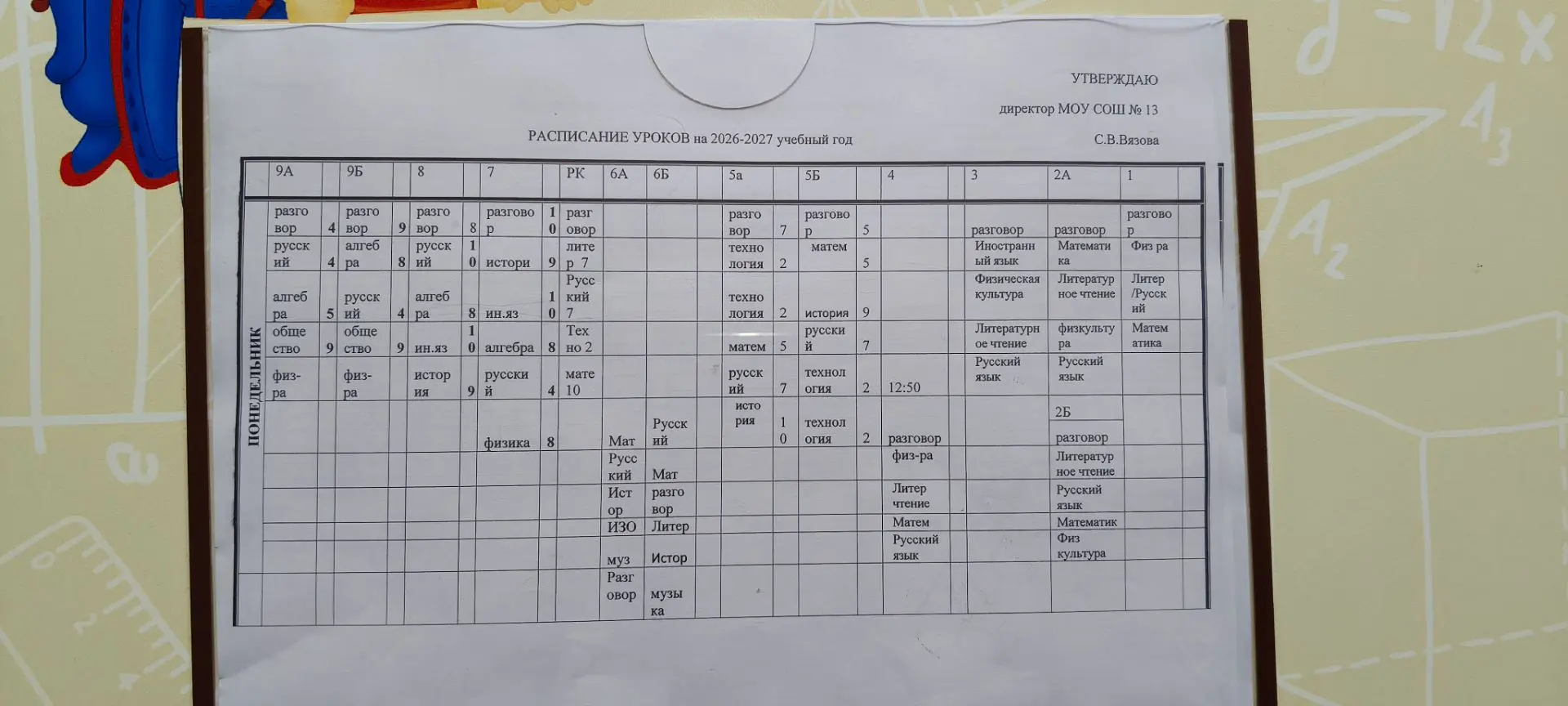 Здравствуйте. Расписание на сегодня.