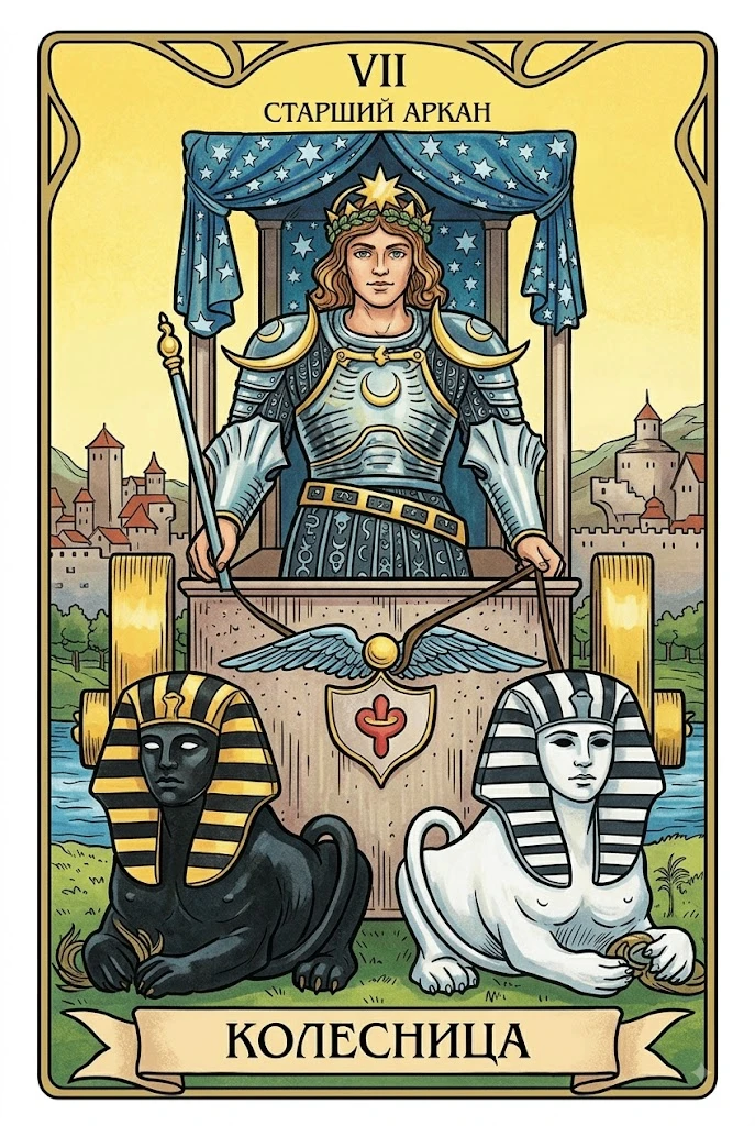 🃏 Карта дня на 15 августа 2026 года: Колесница (VII Старший Аркан)