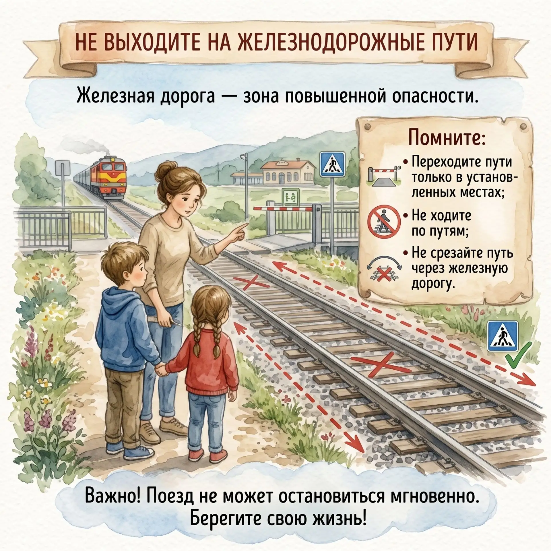 🚞Железная дорога — не место для игр!
Коллеги и родители, вопрос безопасности детей вблизи железнодо