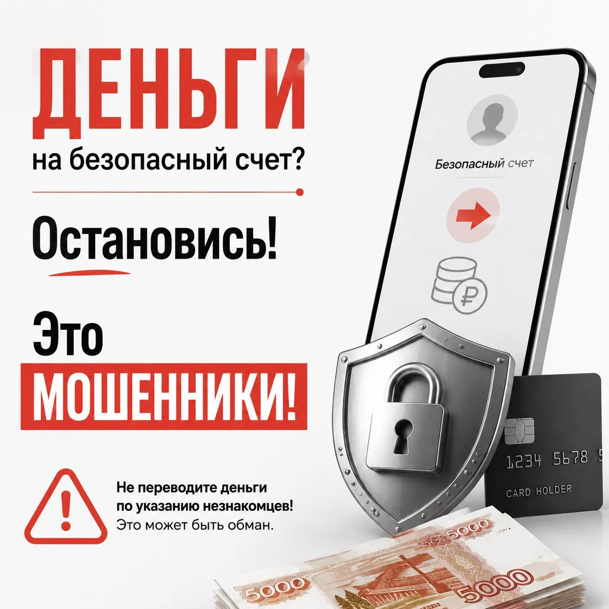 🔵 ДЕНЬГИ на безопасный счет? Остановись! Это мошенники!