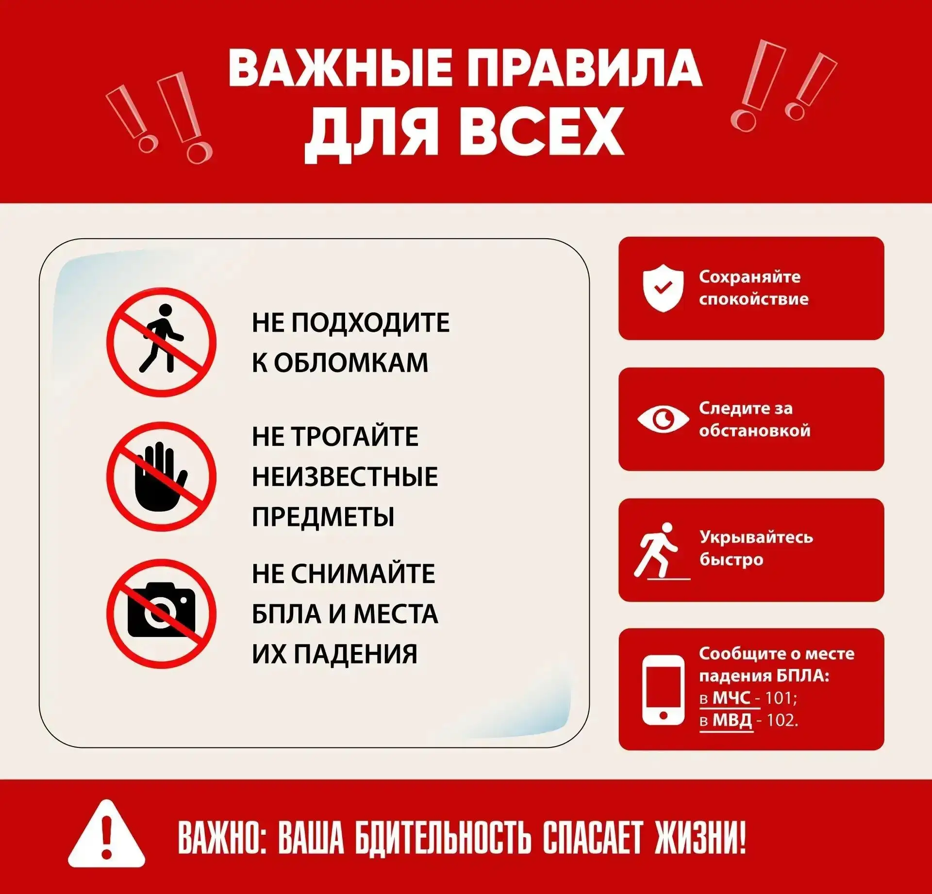 Правила поведения при атаке БПЛА
