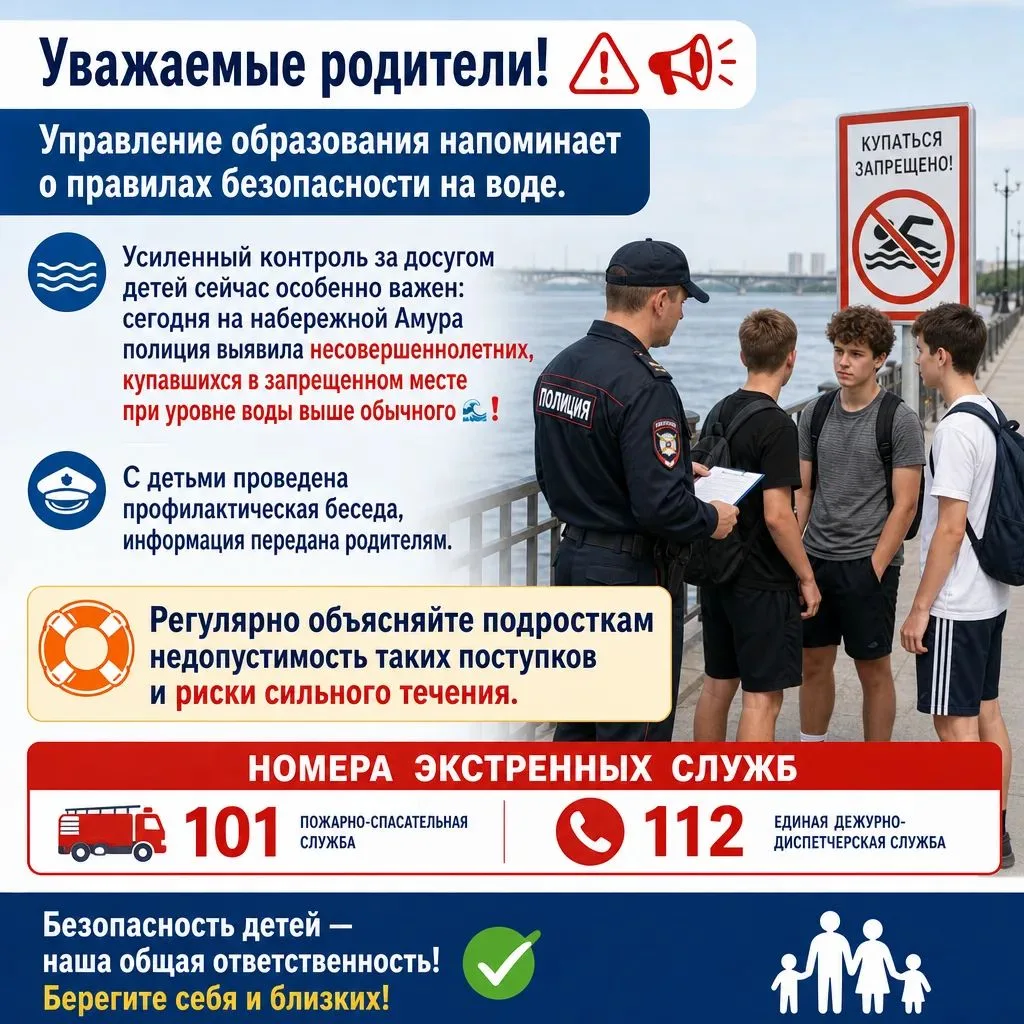 Уважаемые родители! ⚠️ Лето, каникулы и вода: поговорим о безопасности