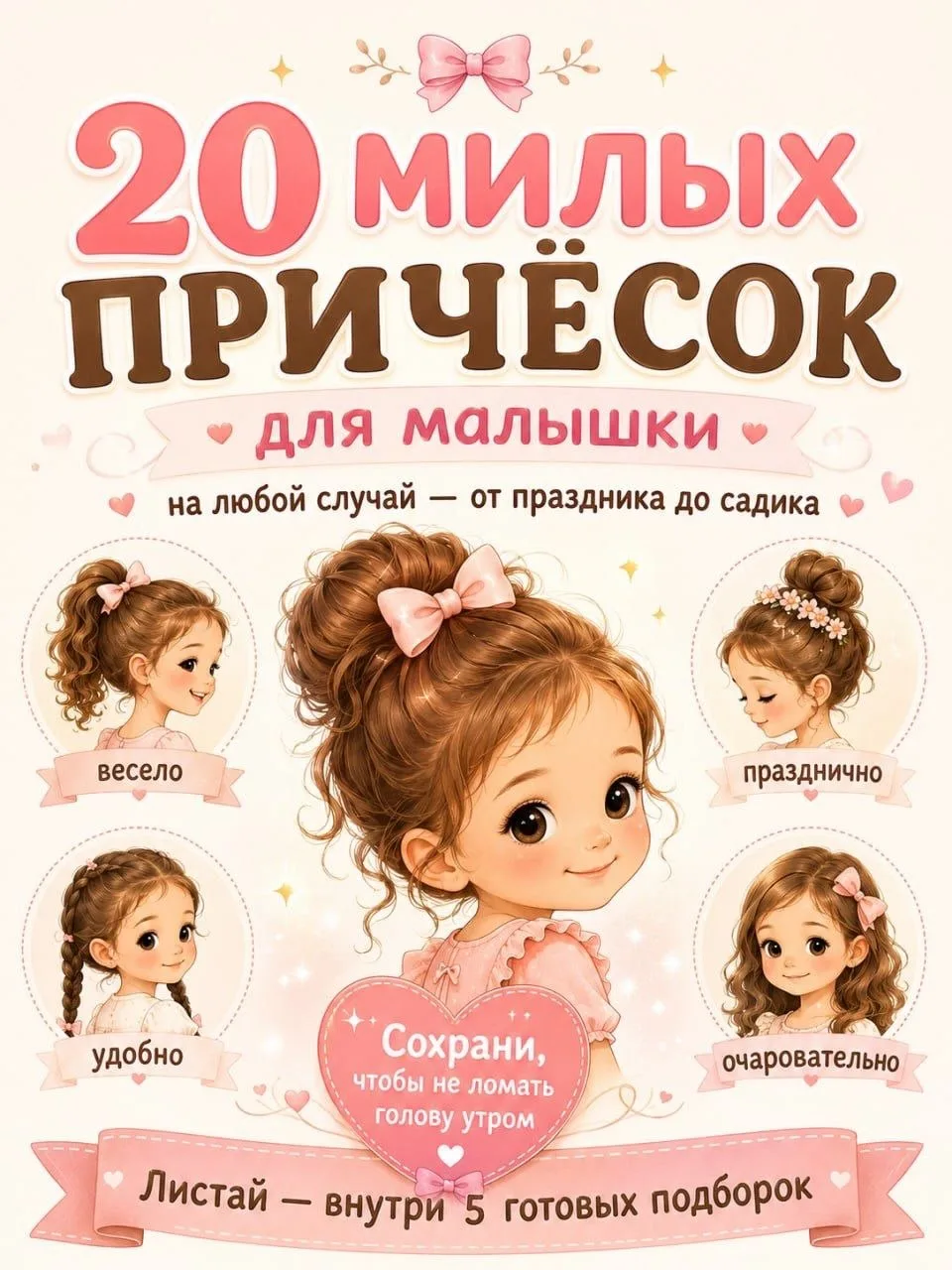 🎀 Прически для маленьких непосед