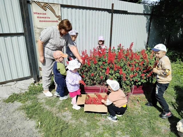 Сегодня на участке детского сада кипела работа, пахло летом и цветами. У наших юных цве...