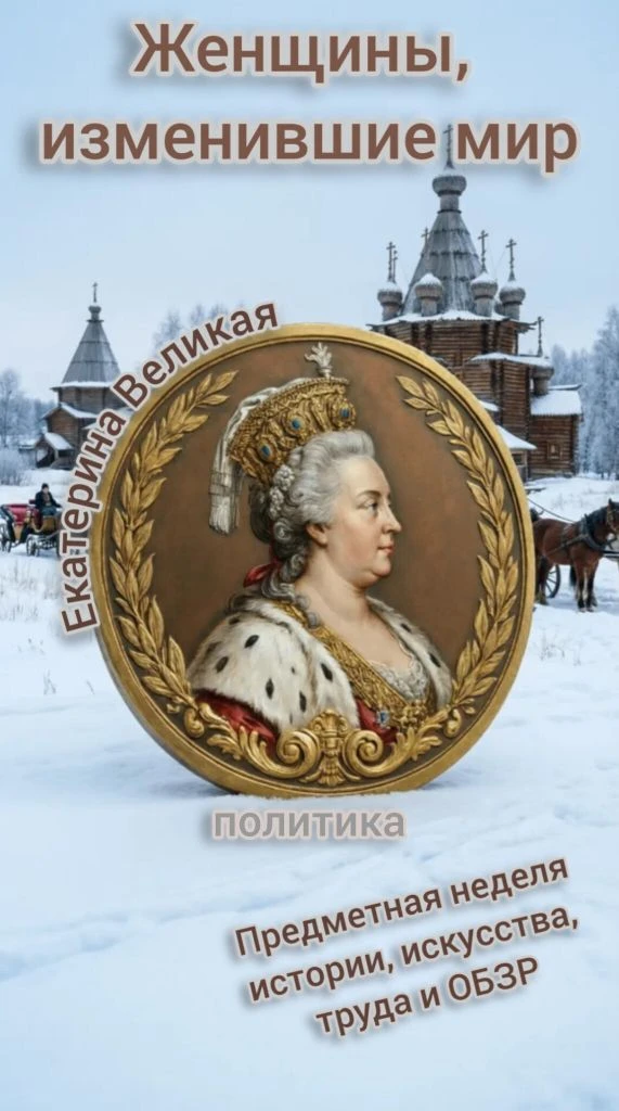 ⚡Третий день предметной недели был посвящен Екатерине Великой и прошел дистанционно.