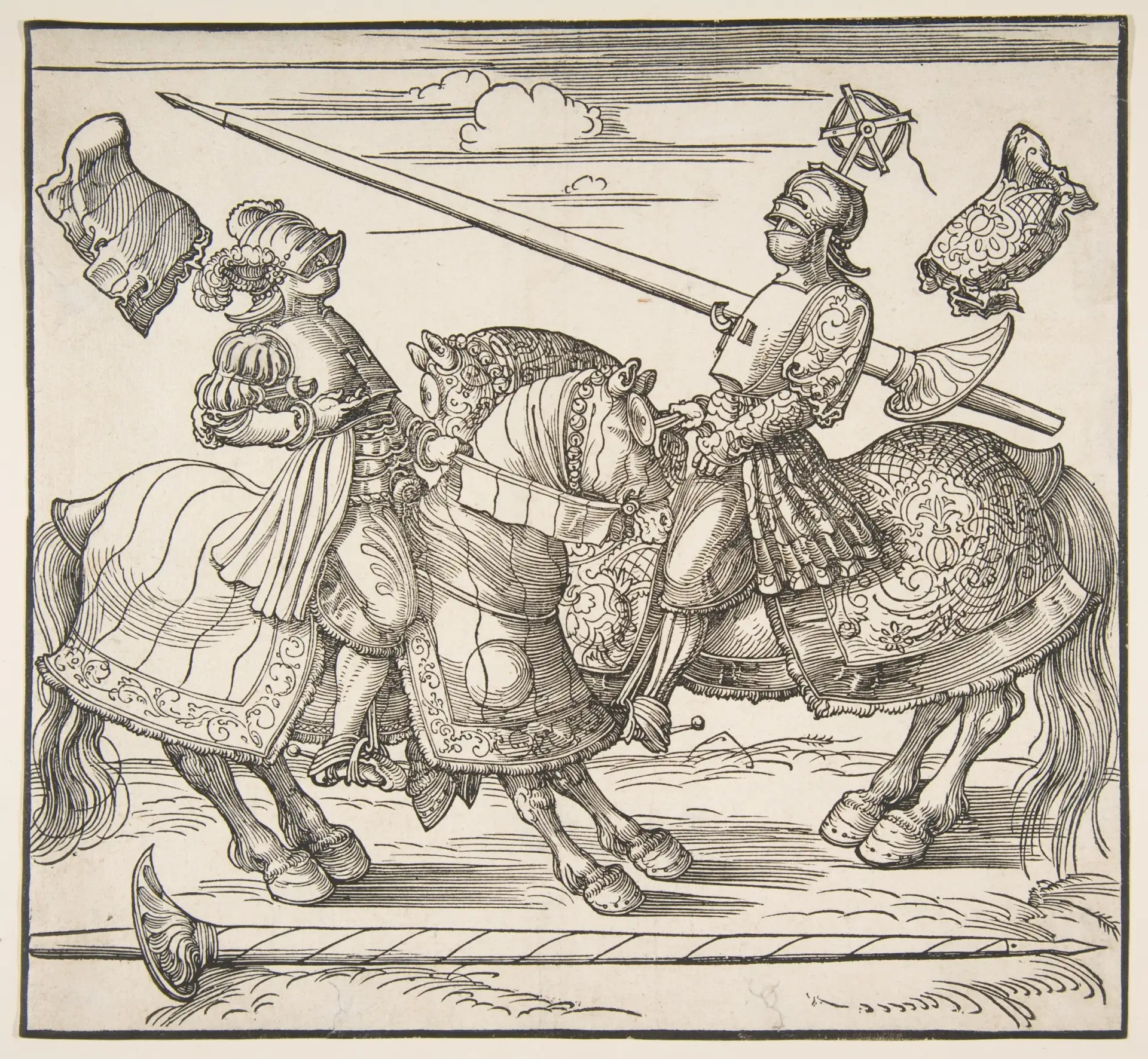 Альбрехт Дюрер
"Турнир на лошадях", ок. 1517-1518 гг. 

Ксилография (гравюра на дереве). Размеры ори