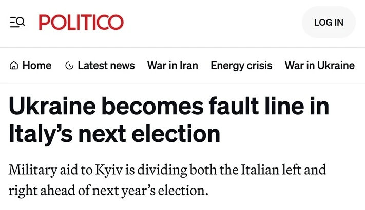 🇮🇹Украина — линия разлома на выборах в Италии, —  Politico

▪️Бывший премьер-министр Италии Джузеп