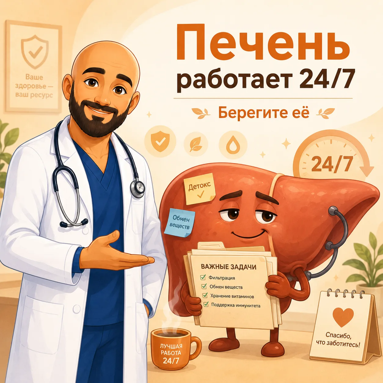 🟠 Печень работает молча. Но ей тоже нужна забота

С 27 июля по 2 августа проходит Неделя профилакти