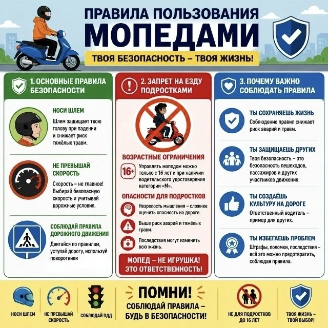 Памятка «Правила пользования мопедами»