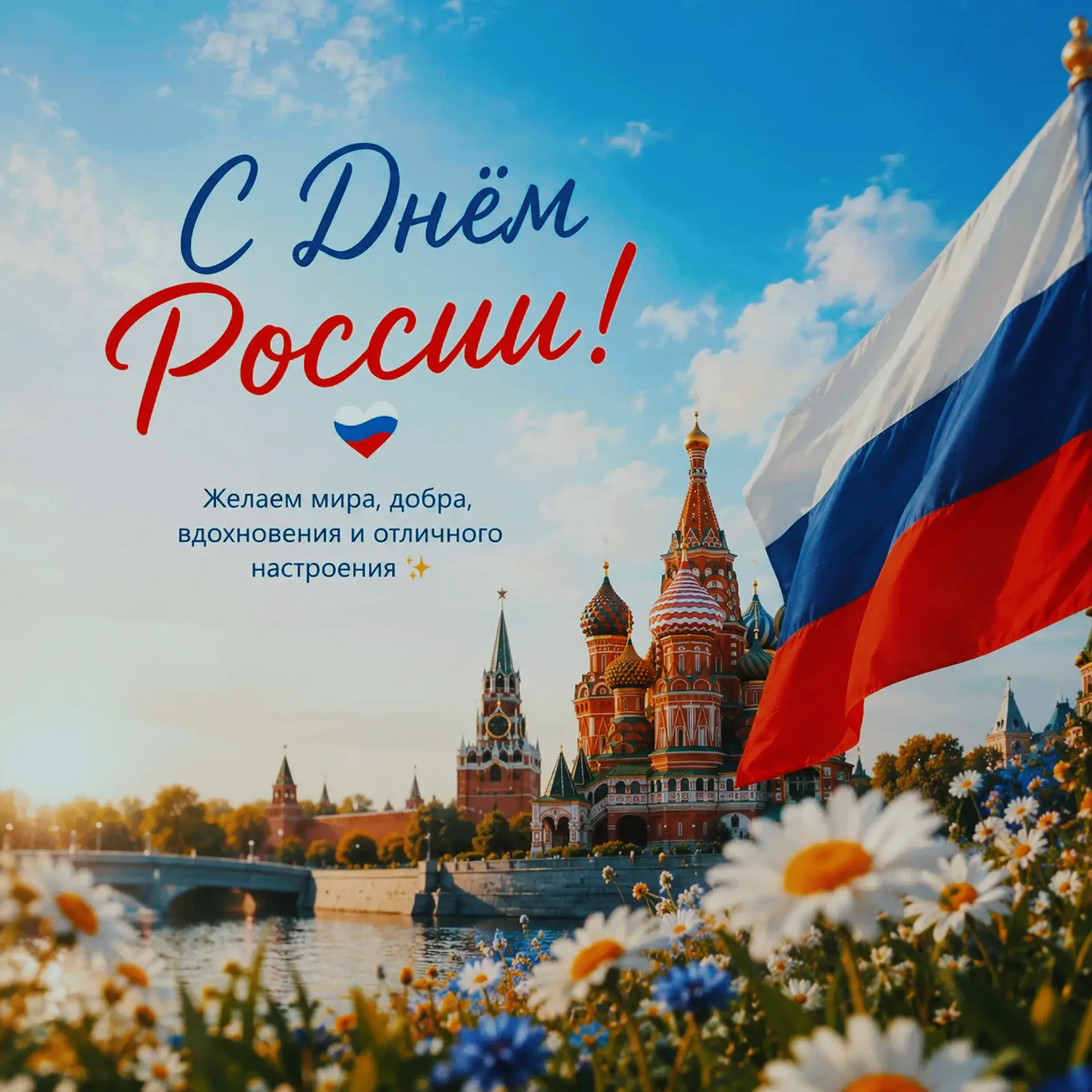 ❤️ С Днём России, дорогие друзья!

Желаем мира, добра, вдохновения и отличного настроения ✨