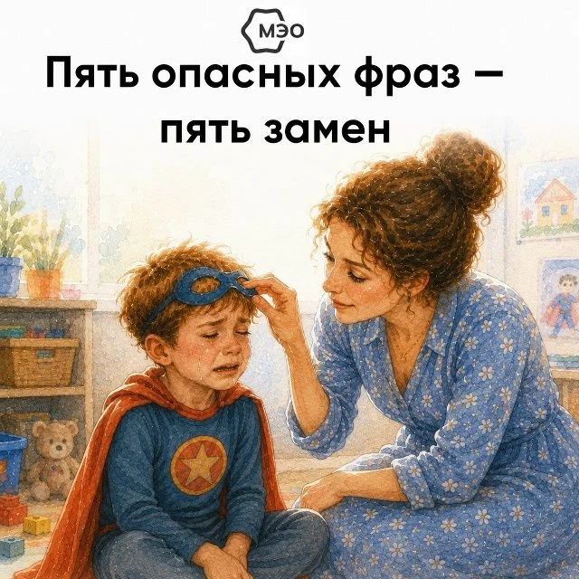 Говорим детям одно, а они слышат другое.
Некоторые привычные фразы работают против нас: ребёнок не у