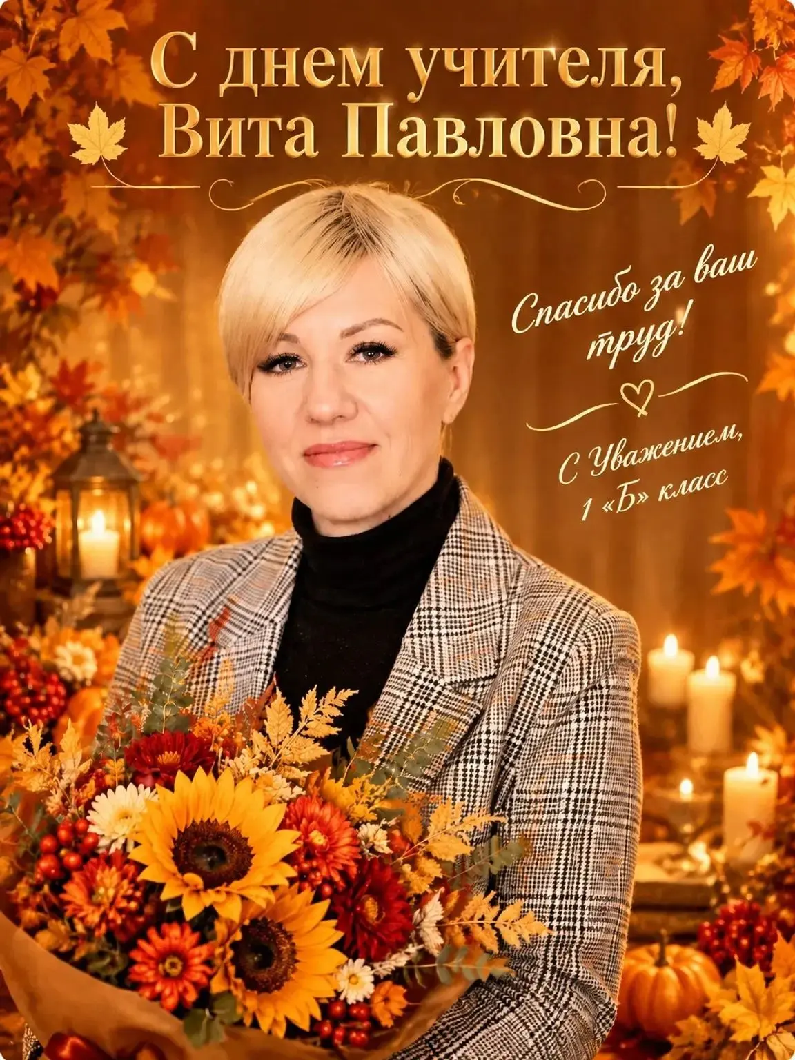 Вита Павловна! Поздравляем Вас с Днём учителя!