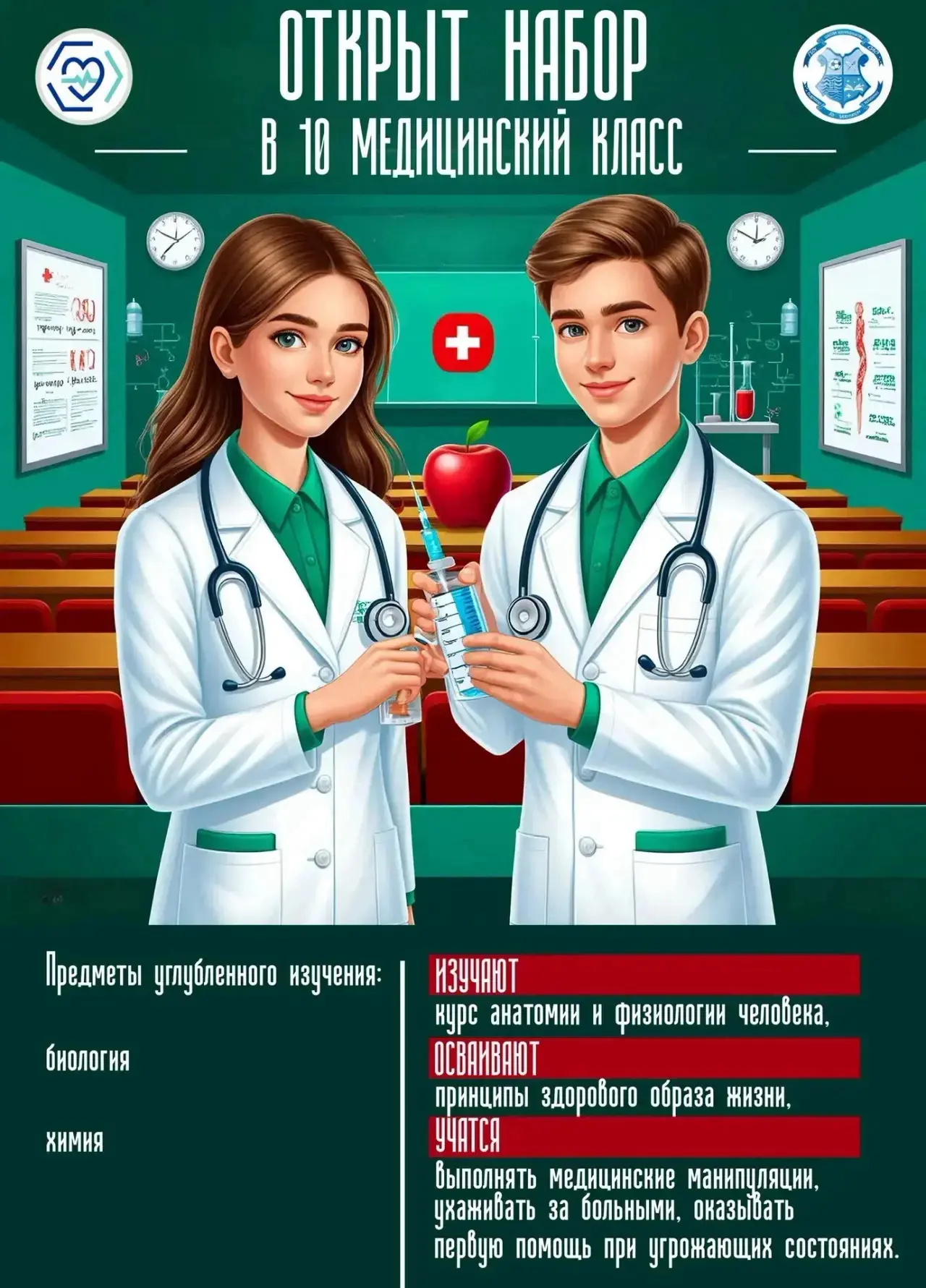 🩺 Мечтаешь спасать жизни и видишь себя в белом халате? 

🔝Сделай первый шаг к благородной професси