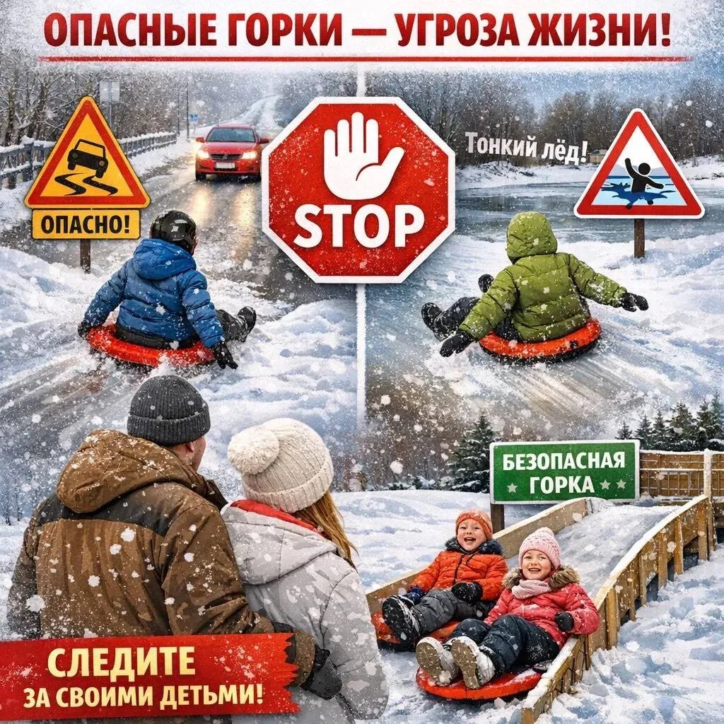 Зимой дети часто выбирают для катания стихийные, несанкционированные горки — возле доро...