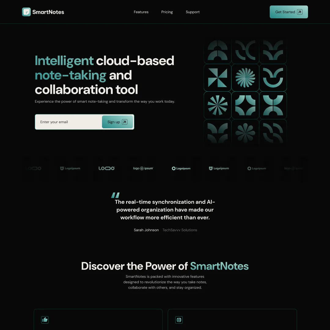 Landing page - Умные заметки
