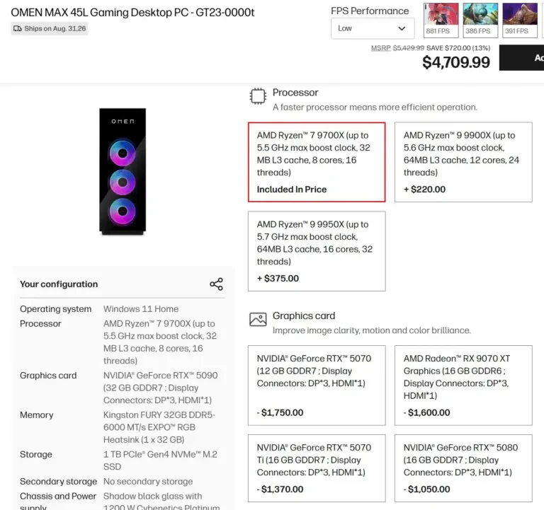 Рынку плохо: ПК на RTX 5090 стоит дешевле флагмана.