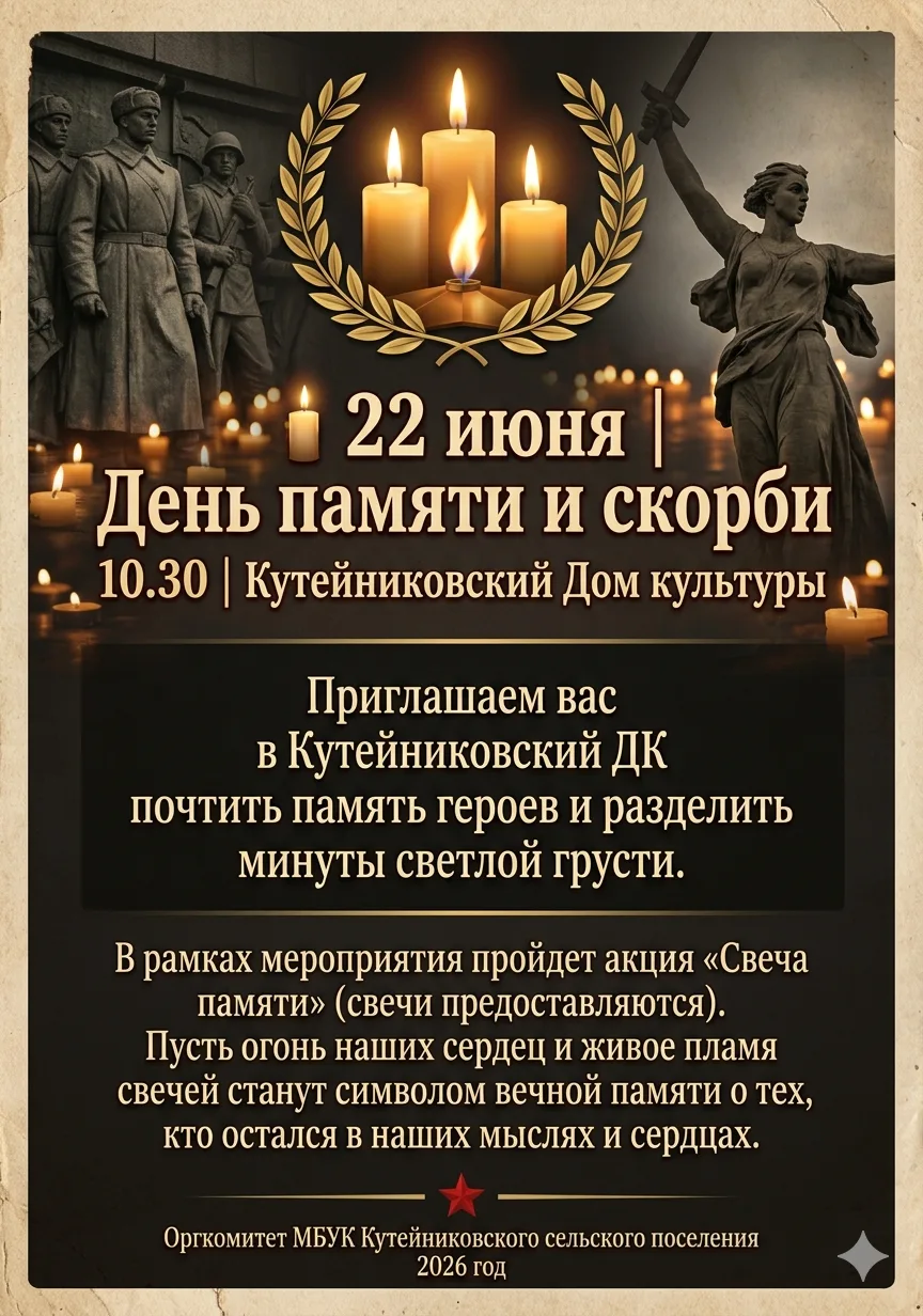 22 июня — День памяти и скорби

Приглашаем вас принять участие в памятных мероприятиях:

📍 10:30 — 