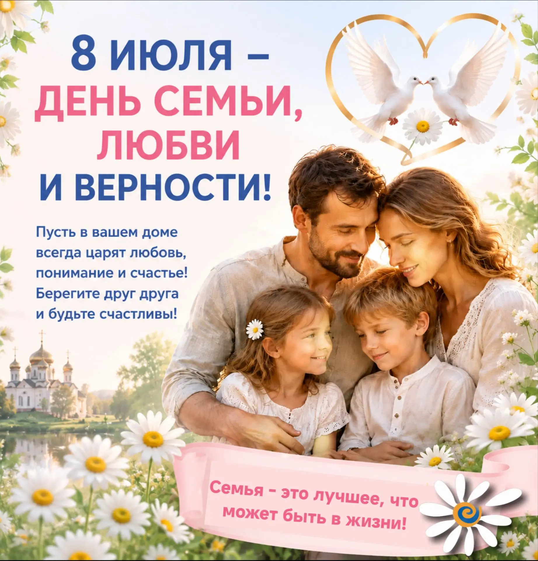 ❤ 8 июля в России празднуют День семьи, любви и верности!