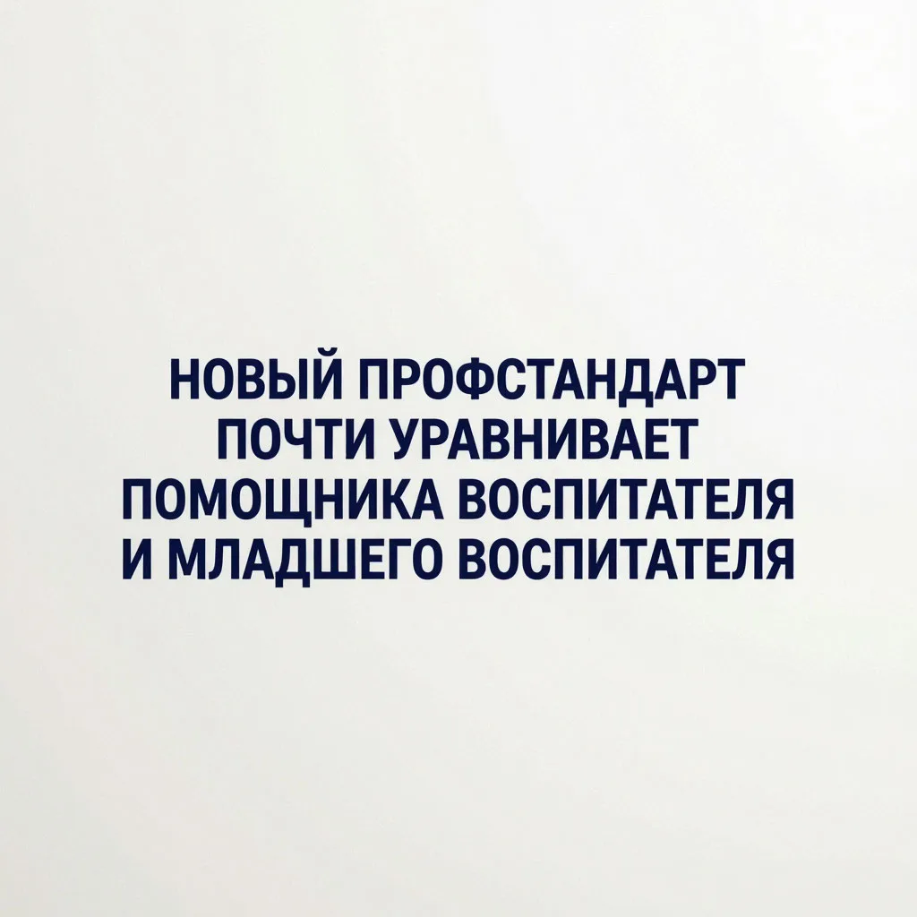 😱 НОВЫЙ ПРОФСТАНДАРТ ПОЧТИ УРАВНИВАЕТ ПОМОЩНИКА ВОСПИТАТЕЛЯ И МЛАДШЕГО ВОСПИТАТЕЛЯ