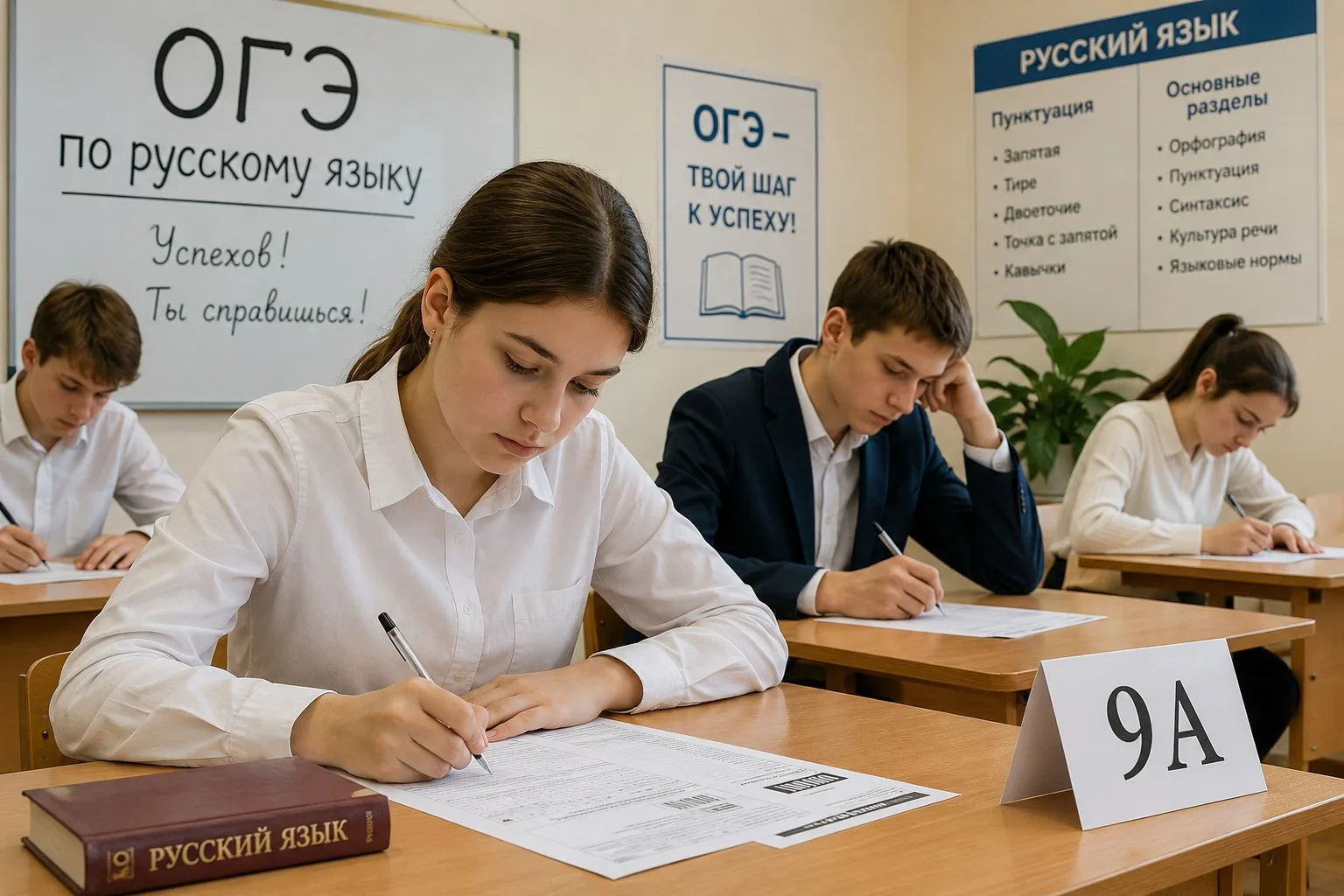 Девятиклассники сдают ОГЭ по русскому языку