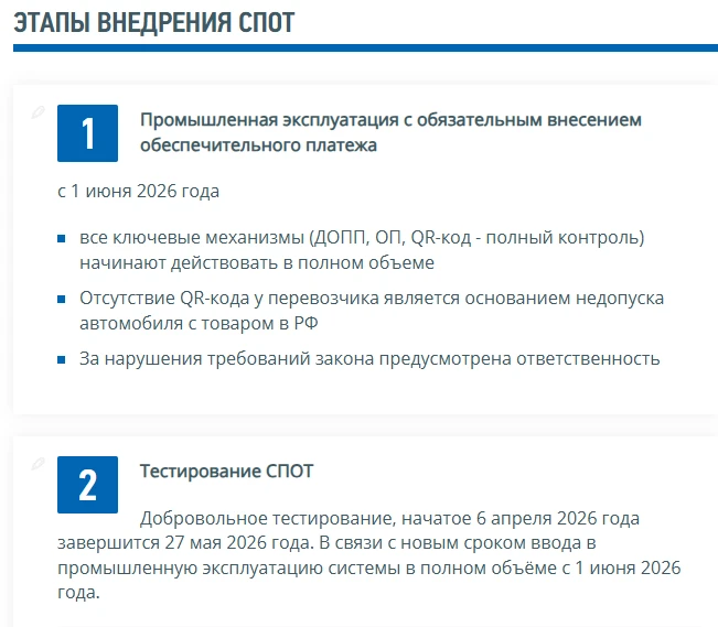 СПОТ в итоге без переходных периодов заработает с 1 июня 2026 года.
