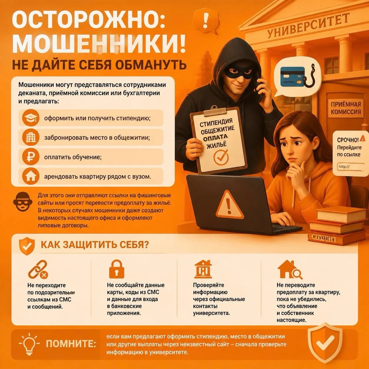 ‼️Студенты, будьте внимательны: мошенники активизировались‼️