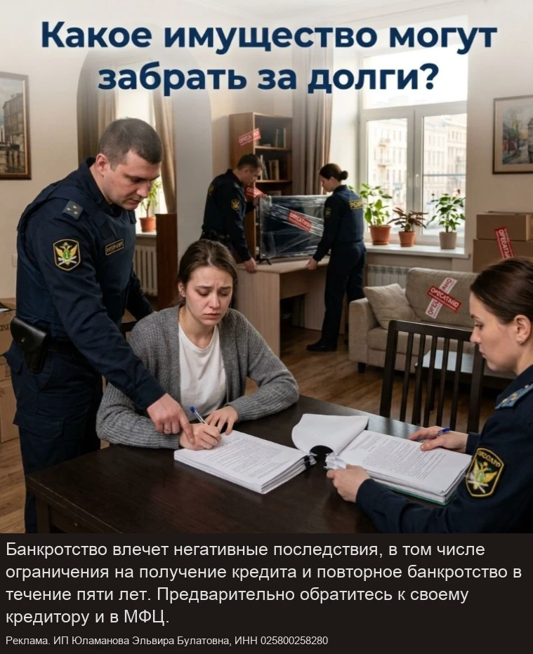 Какое имущество заберут за долги?