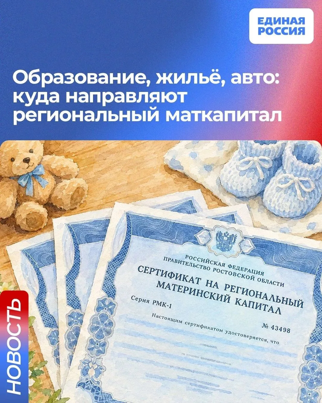 ✅ Более 5 тысяч многодетных семей на Дону использовали региональный маткапитал в 2025 году