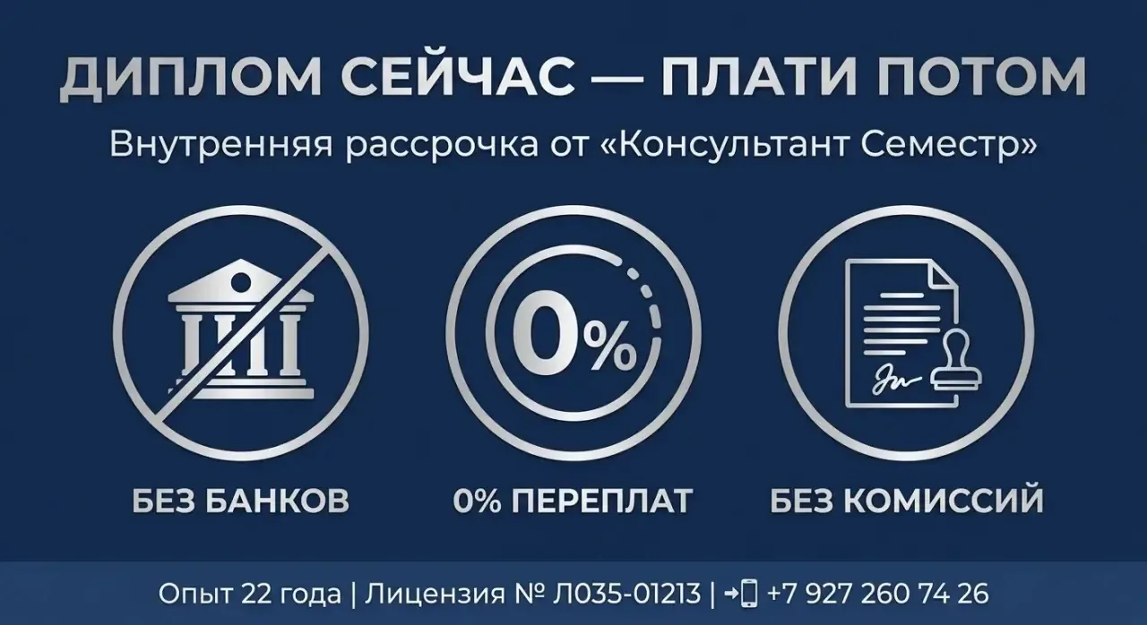 🎓 Диплом или диссертация нужны уже сейчас, а оплатить всю сумму сразу неудобно? У нас есть отличное