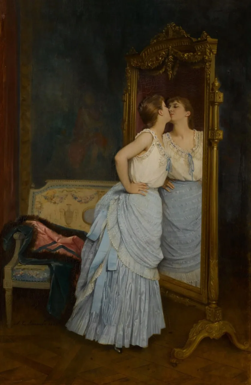 «Зеркало», французский художник Огюст Тульмуш (1888 год).