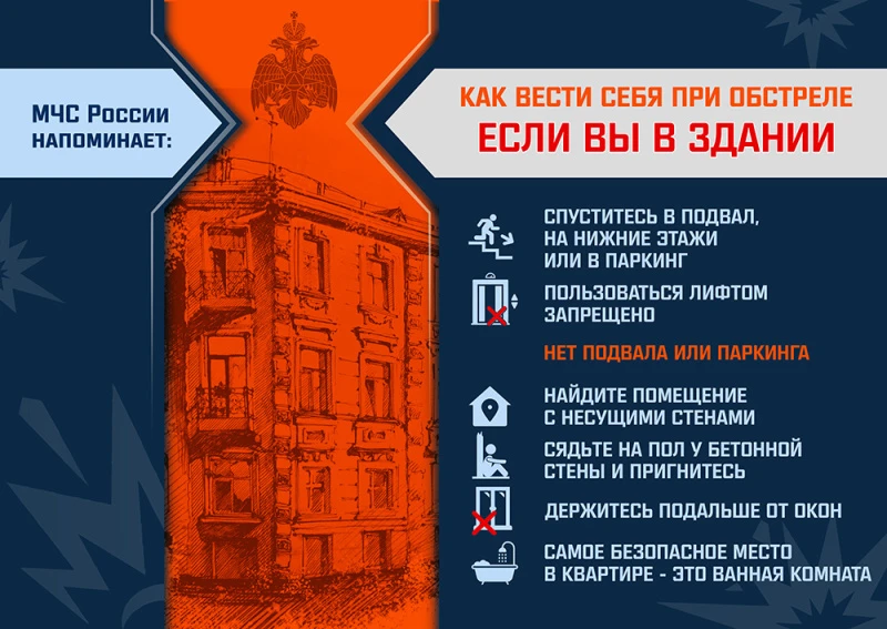 Как вести себя при обстреле, если вы в здании