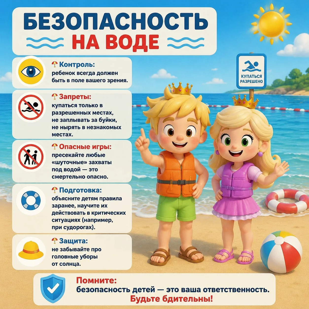 ☀️ Лето в разгаре, но не забывайте о безопасности!