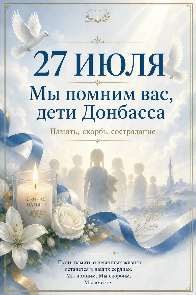 🕯27 июля — День памяти детей — жертв войны в Донбассе