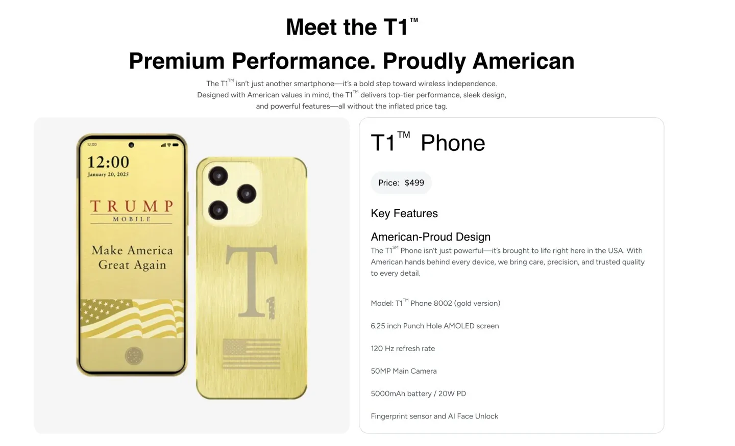 📱 Смартфон Трампа T1 Phone наконец-то поехал к первым покупателям  Релиз девайса от Trump Mobile пер