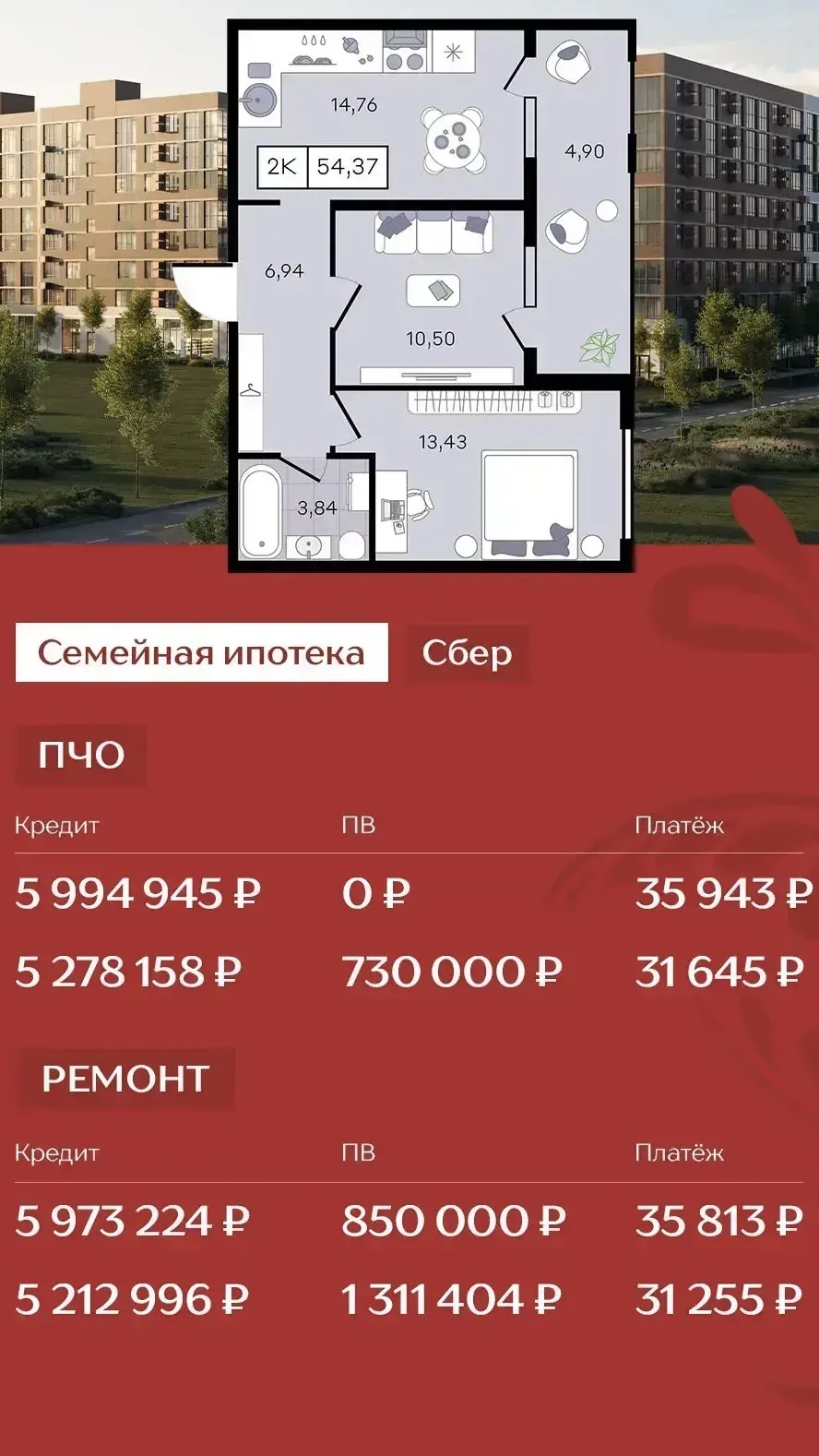 Редкий вариант: двушка без ПВ