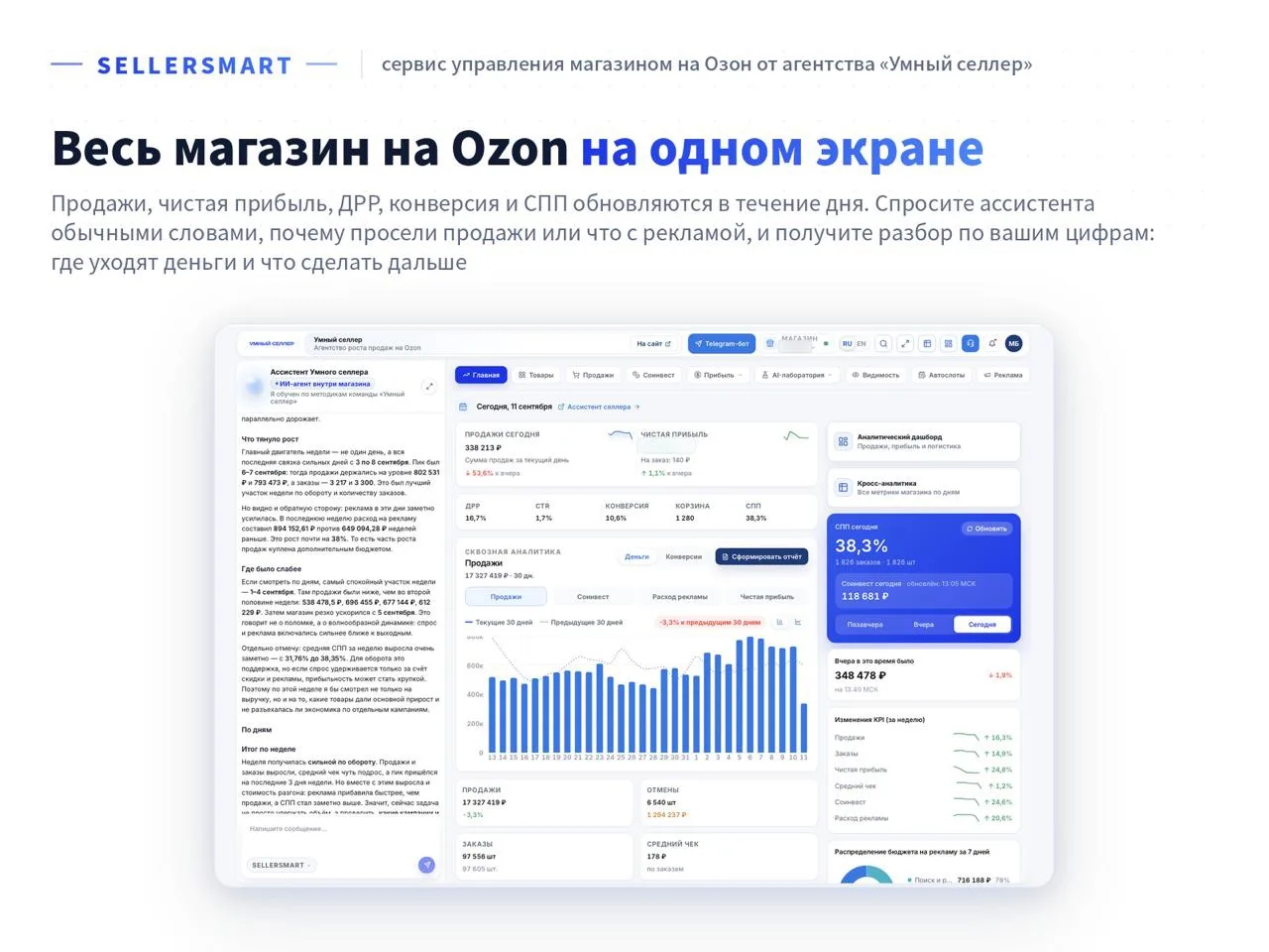 SELLERSMART – сервис для управления магазином на Озон, в который мы вложили весь опыт, ...