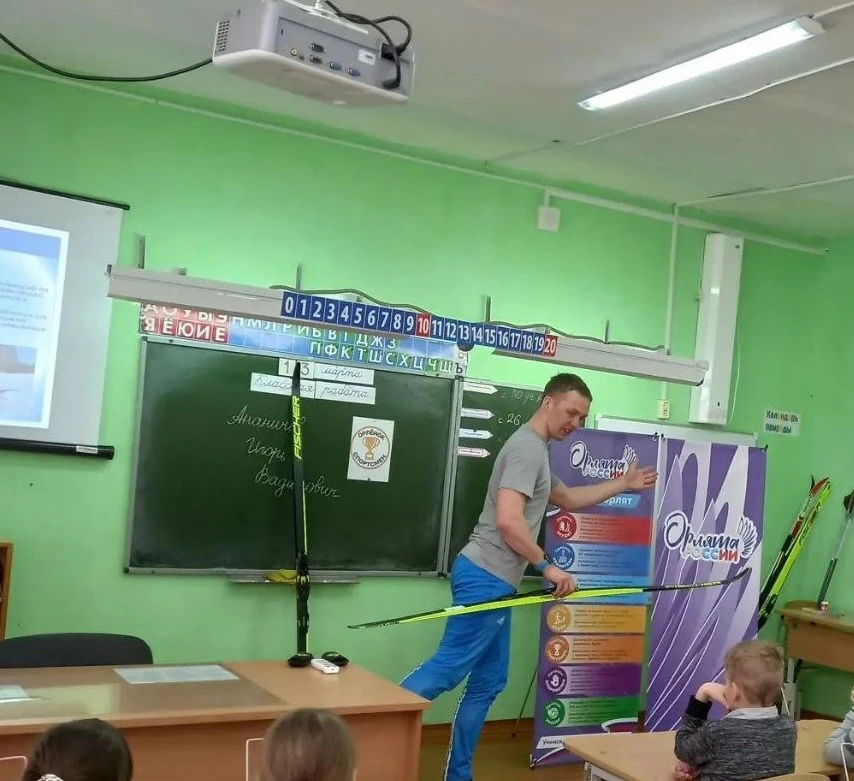 13 марта тренер по лыжным гонкам Игорь Вадимович провел мастер-класс с учащимися Четкар...