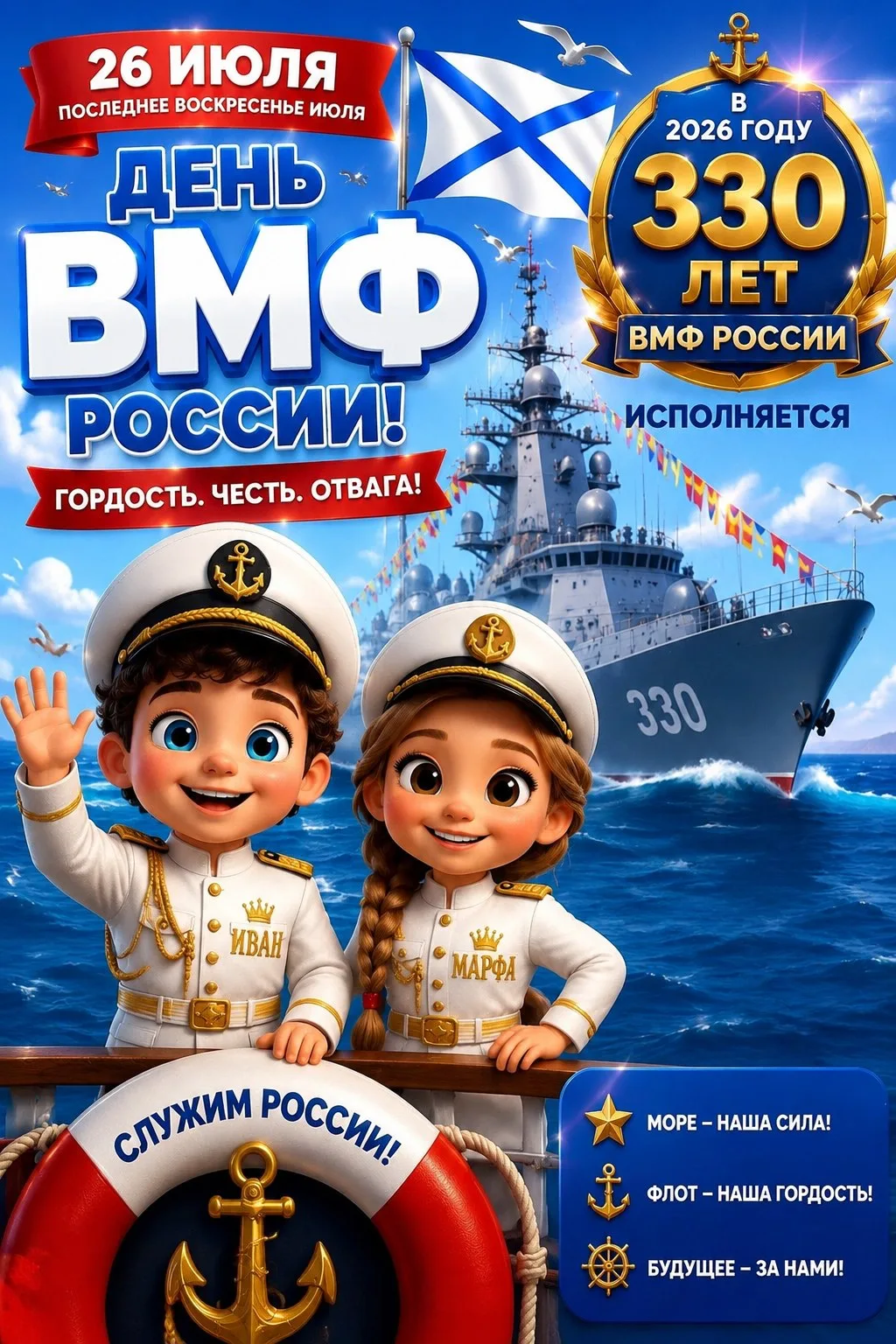 ⚓️ С Днём Военно-Морского Флота!
     Сегодня особенный день — праздник мужества, отваги и верности 