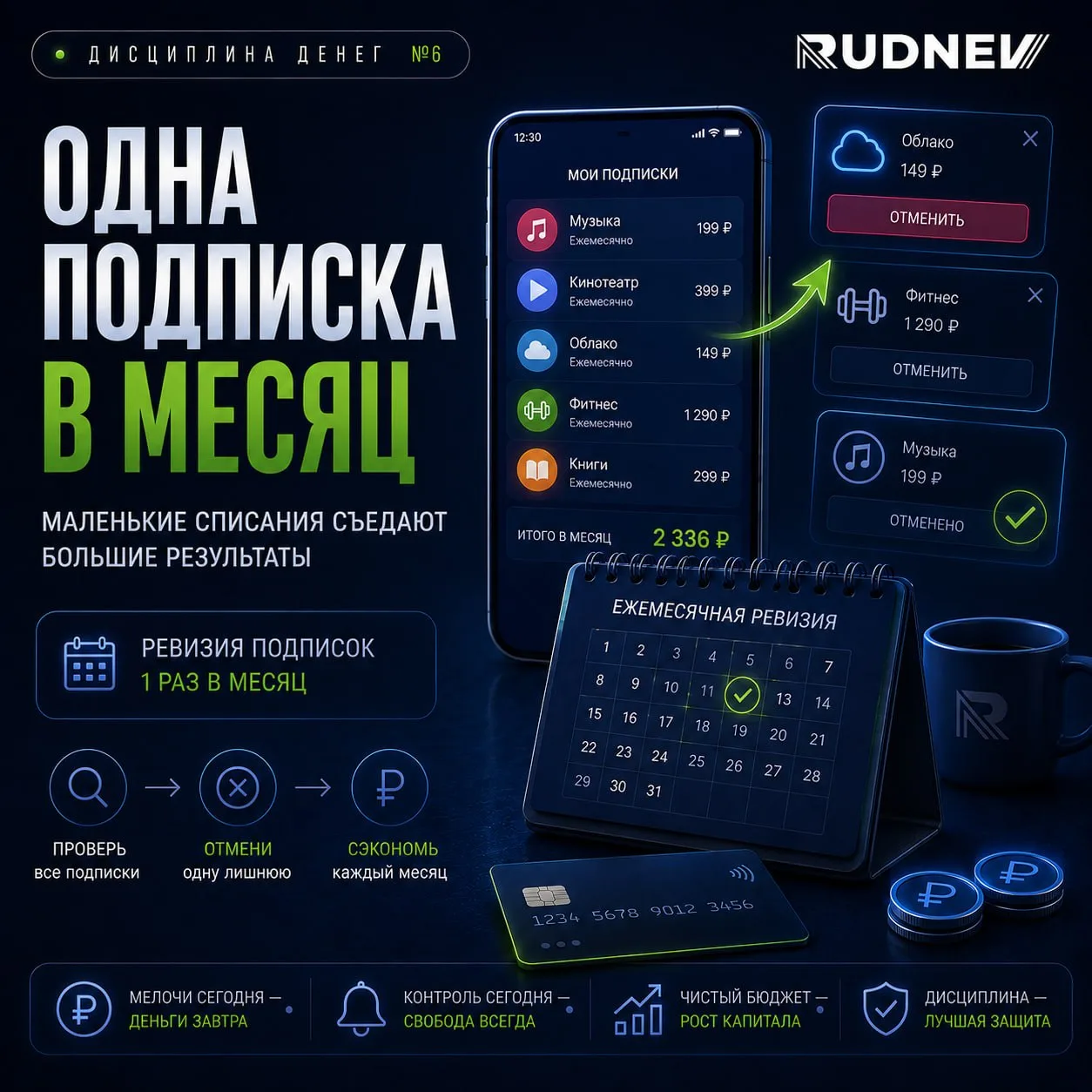 Одна подписка в месяц на ревизию