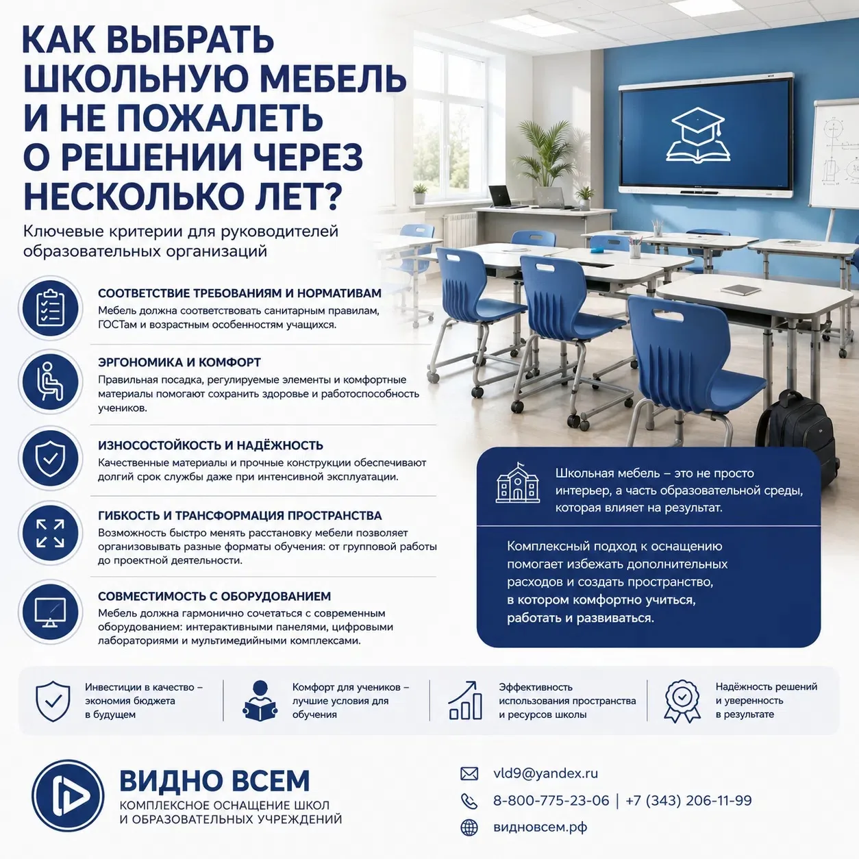 🪑 Как выбрать школьную мебель и не пожалеть о решении через несколько лет?

При оснащении школы меб