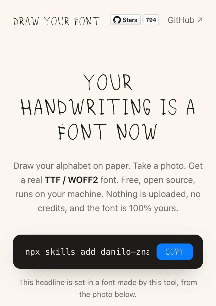 Свой почерк можно превратить в настоящий шрифт — Draw Your Font настоящая находка для к...