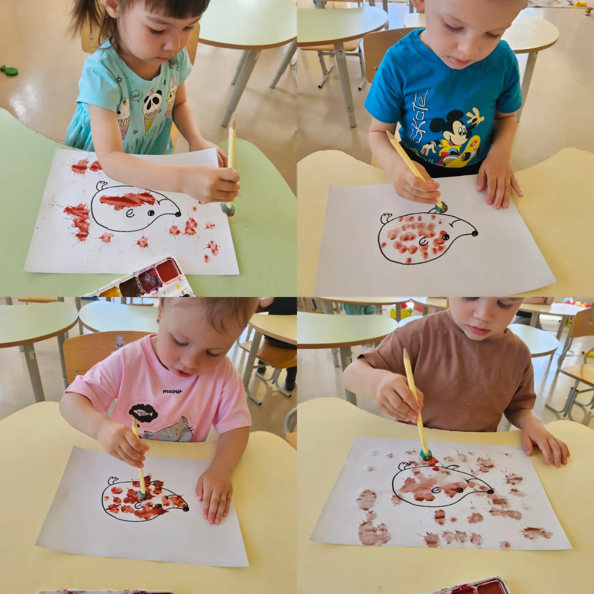 Волшебные кляксы: как мы рисуем ёжиков! 🦔🎨

Сегодня на занятии мы с ребятами превращали обычные кл